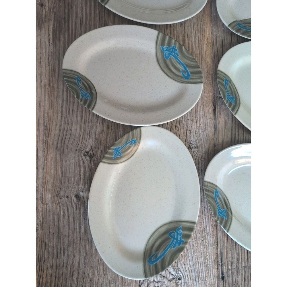 Tai Hong Wei Ware No 1609 Six 9" X 6.5" Oval Sushi Appetizer Plates (6) - Picture 2 of 16